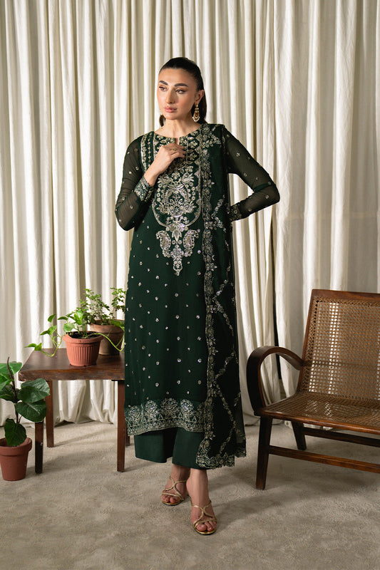 Neeshay | Ready to Wear Chiffon | RTW-CHFN-04 Green - Pakistani Designer Dress - by Neeshay - Type : Ladies Clothes - 100% Original at Saira Sultan
