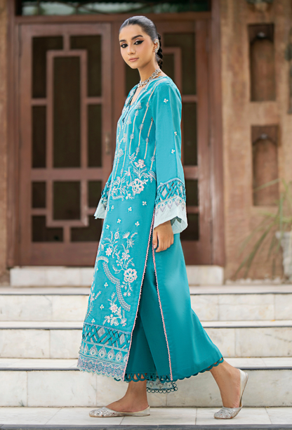 Humdum | Selin Lawn 25 | Selin - D01 L Teal Lawn