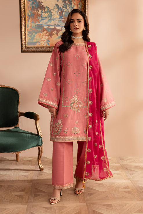 Emaan Adeel | Rangrez Collection | SOHNI XS Pink Khaddar