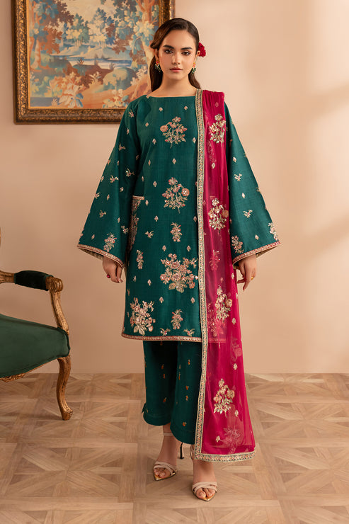 Emaan Adeel | Rangrez Collection | NEELAM XS Sea Green Khaddar