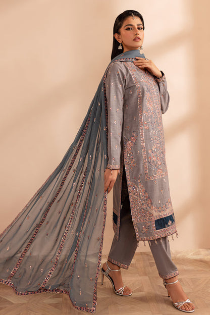Emaan Adeel | Rangrez Collection | AABRO L Gray Khaddar