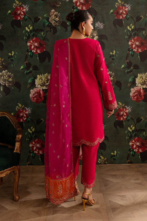 Emaan Adeel | Rangrez Collection | FIROZA S Red Khaddar