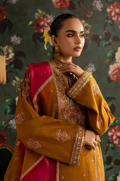 Emaan Adeel | Rangrez Collection | ARZOO L Brown Khaddar