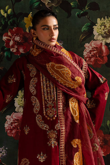 Emaan Adeel | Rangrez Collection | MAHI L Red Khaddar