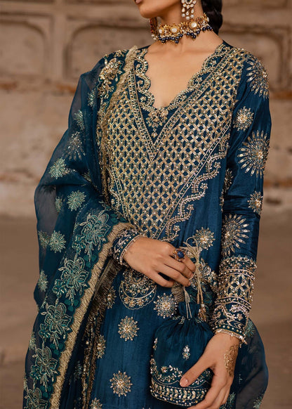 Akbar Aslam | Dastaan Luxury Formals | Zinia M Sea Green Tissue Silk