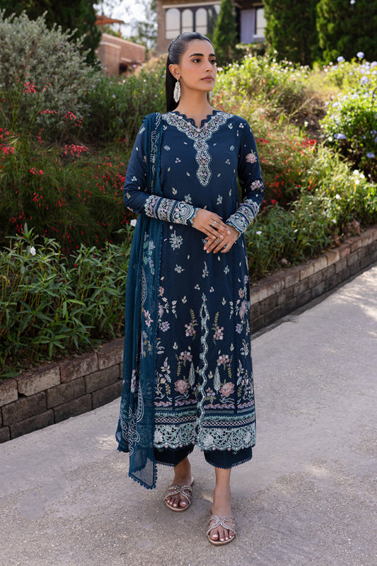 Qalamkar | Q Line Lawn 25 | QM-01 Bleu XS Navy Blue Lawn