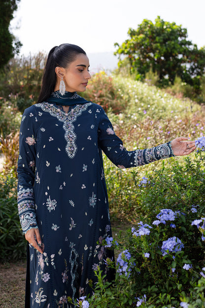 Qalamkar | Q Line Lawn 25 | QM-01 Bleu L Navy Blue Lawn