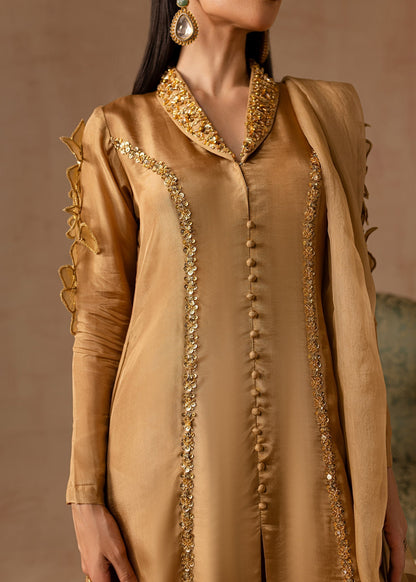 Maria Osama Khan | Noir Bliss Luxury Formals | Bliss M Golden Raw Silk