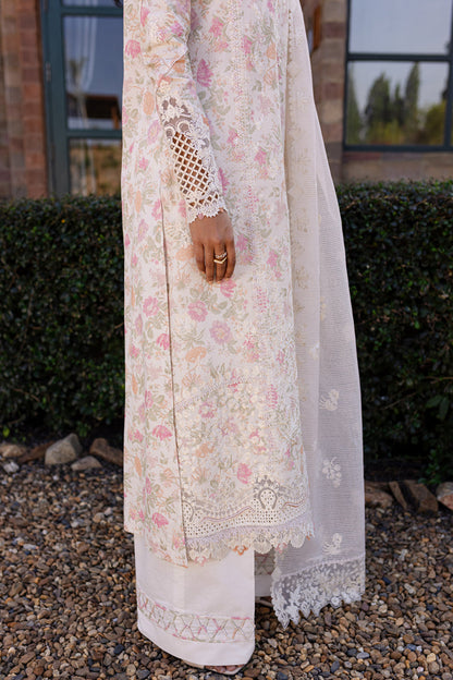 Qalamkar | Q Line Lawn 25 | QM-18 Feeha L White Lawn