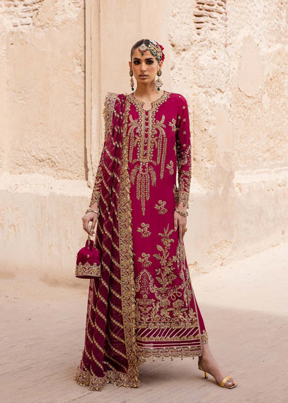 Akbar Aslam | Dastaan Luxury Formals | Gulebahar XL Magenta Silk