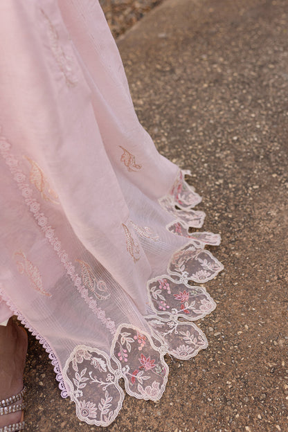 Qalamkar | Q Line Lawn 25 | QM-03 Rune Custom Size Light Pink Lawn