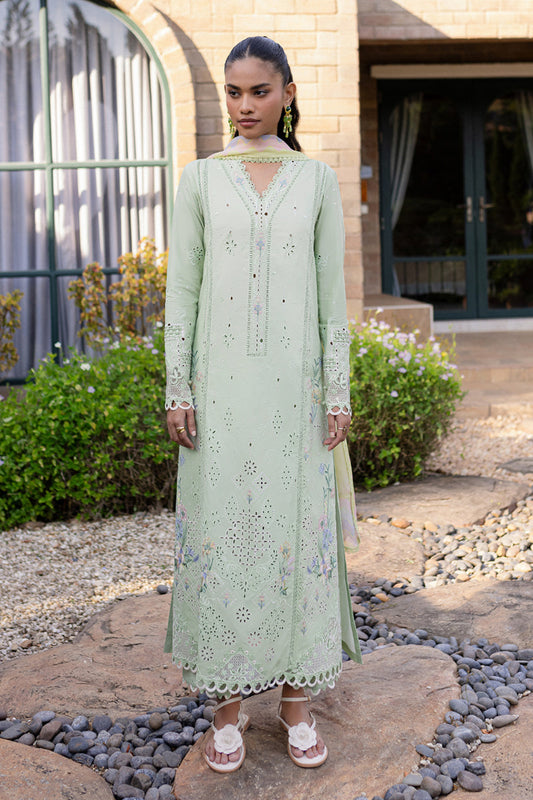 Qalamkar | Q Line Lawn 25 | QM-08 Maia XS Pastel Mint Lawn