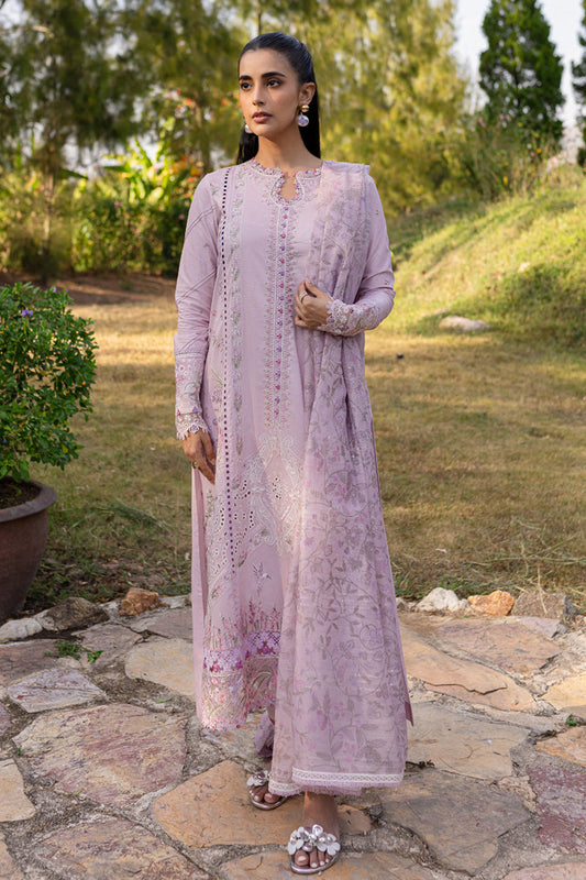 Qalamkar | Q Line Lawn 25 | QM-05 Cecilia XS Lilac Lawn