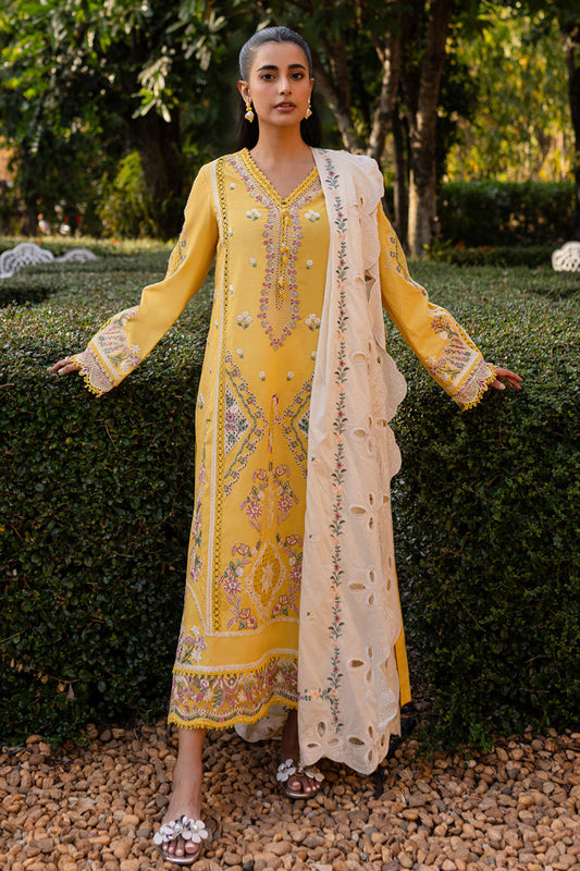 Qalamkar | Q Line Lawn 25 | QM-10 Olena XS Yellow Lawn