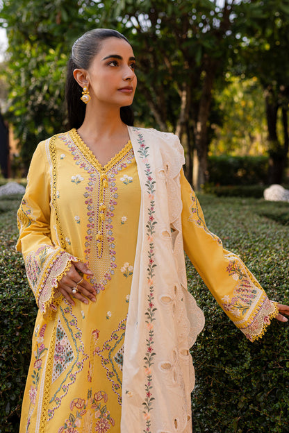 Qalamkar | Q Line Lawn 25 | QM-10 Olena M Yellow Lawn