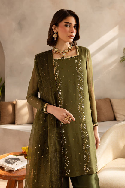 Vanya | Kaya Formals | KY-04 L Olive Green Chiffon