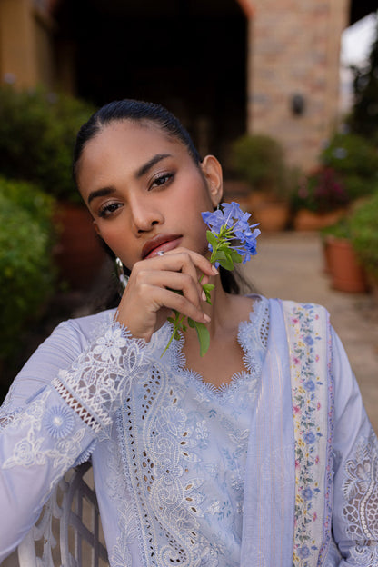 Qalamkar | Q Line Lawn 25 | QM-17 Lyla L Light Blue Lawn