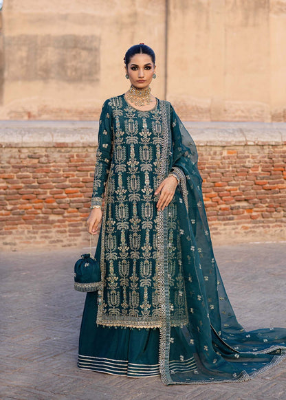 Akbar Aslam | Dastaan Luxury Formals | Nazgul XS Sea Green Silk