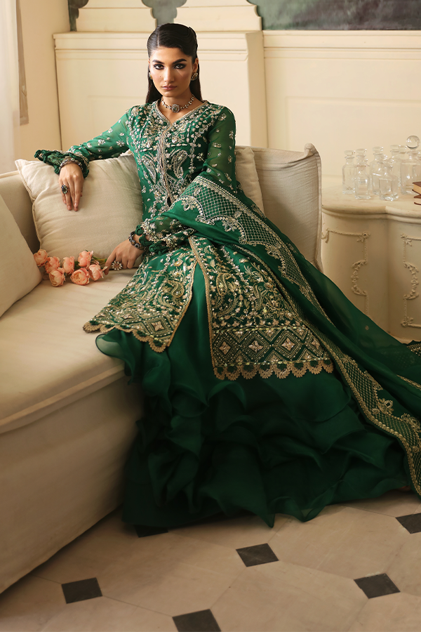 Nyra | Wedding Festive 24 | JADE Custom Size Bottle Green Organza