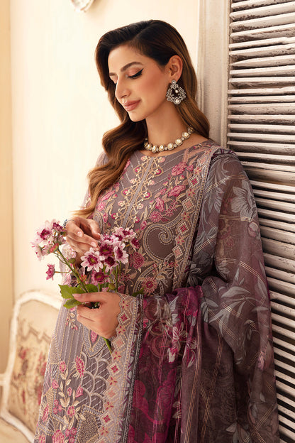 Ramsha | Chevron Chiffon Collection | A-908 XL Mouse Gray Chiffon