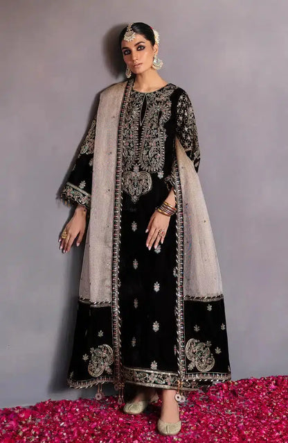 Emaan Adeel | Makhmal Velvet Edition 23 | MK-08 AQS - Pakistani Designer Dress - by Emaan Adeel | Type: Formal - 100% Original at Saira Sultan