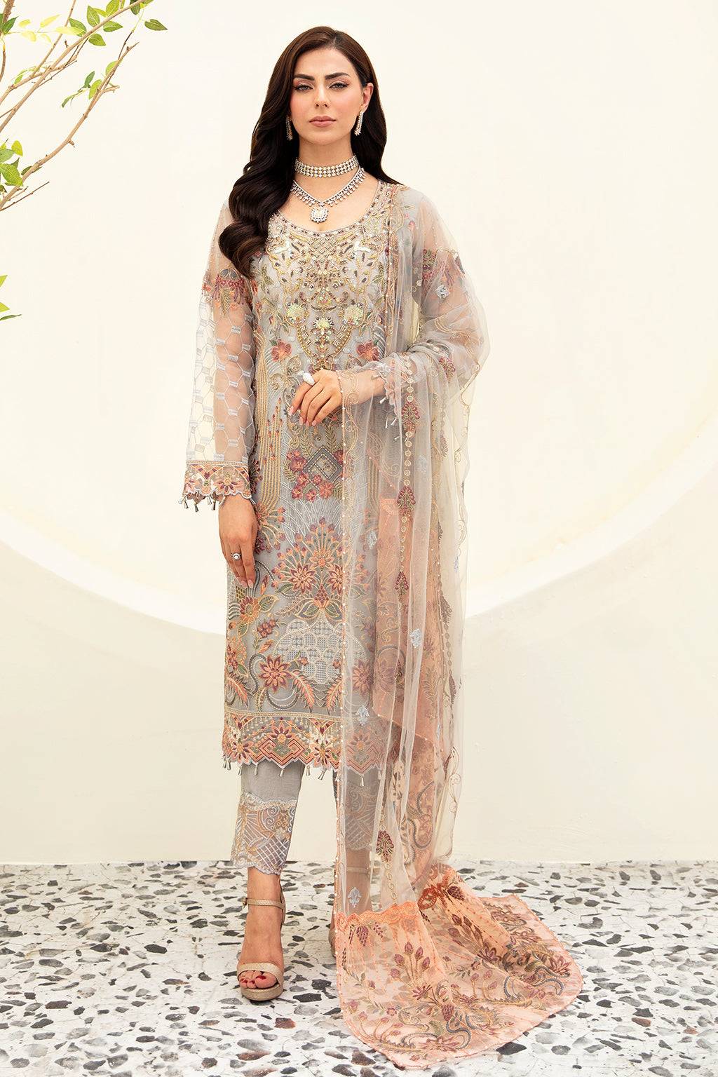 Ramsha | Minhal Organza Collection | M-909 - Pakistani Designer Dress - by Ramsha | Type: Formal - 100% Original at Saira Sultan
