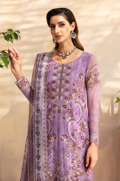 Ramsha | Chevron Chiffon Collection | A-906 XL Purple Gray Chiffon