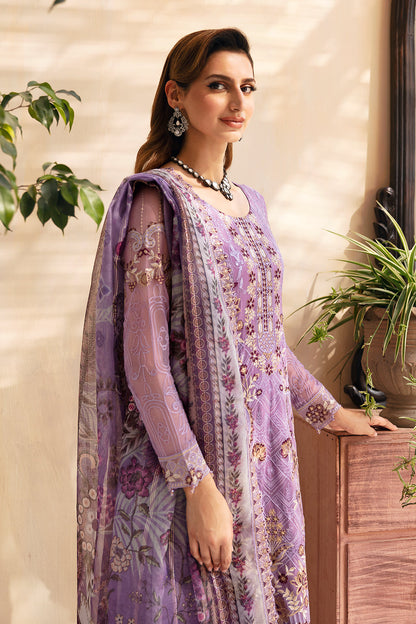 Ramsha | Chevron Chiffon Collection | A-906 L Purple Gray Chiffon