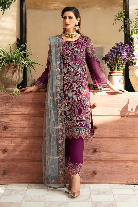 Ramsha | Chevron Chiffon Collection | A-911 XS Magenta Chiffon