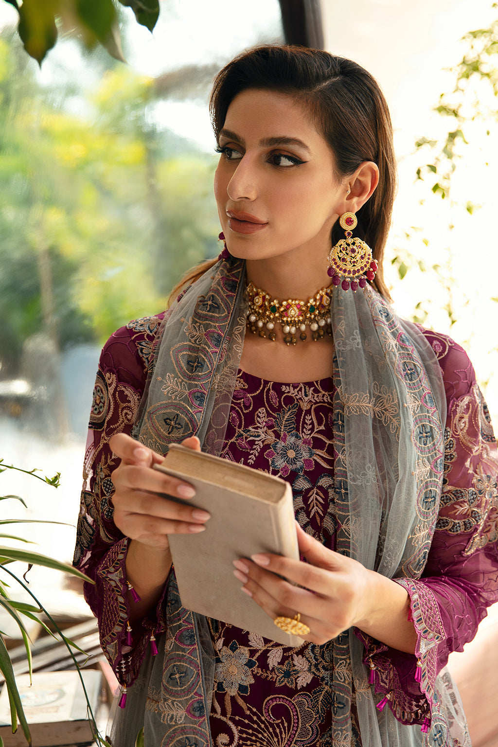 Ramsha | Chevron Chiffon Collection | A-911 XL Magenta Chiffon