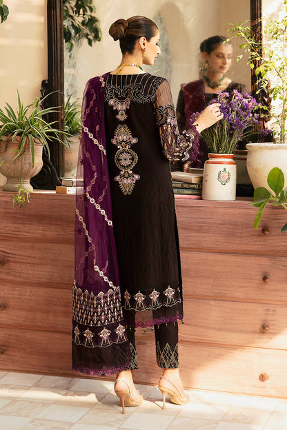 Ramsha | Chevron Chiffon Collection | A-905 S Black Chiffon