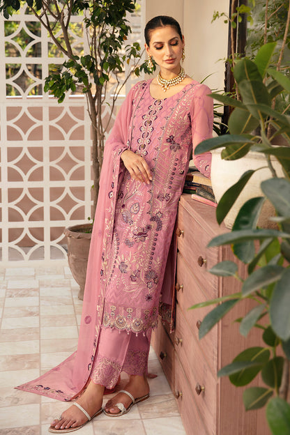 Ramsha | Chevron Chiffon Collection | A-909 M Lilac Chiffon