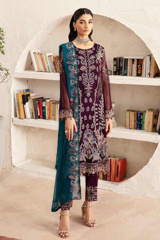 Ramsha | Rangoon Chiffon Collection 24 | D-1211 - Pakistani Designer Dress - by Ramsha | Type: Formal - 100% Original at Saira Sultan