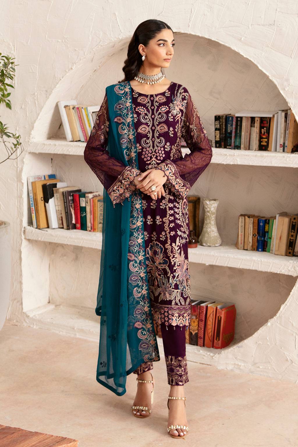 Ramsha | Rangoon Chiffon Collection 24 | D-1211 - Pakistani Designer Dress - by Ramsha | Type: Formal - 100% Original at Saira Sultan