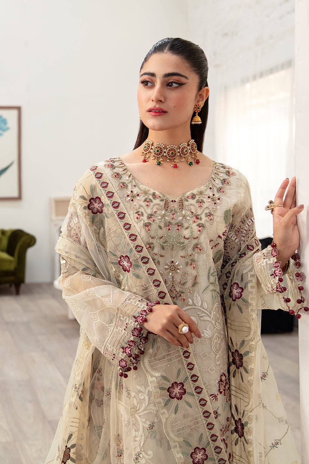 Ramsha | Minhal Organza Collection | M-1004 - Pakistani Designer Dress - by Ramsha | Type: Formal - 100% Original at Saira Sultan