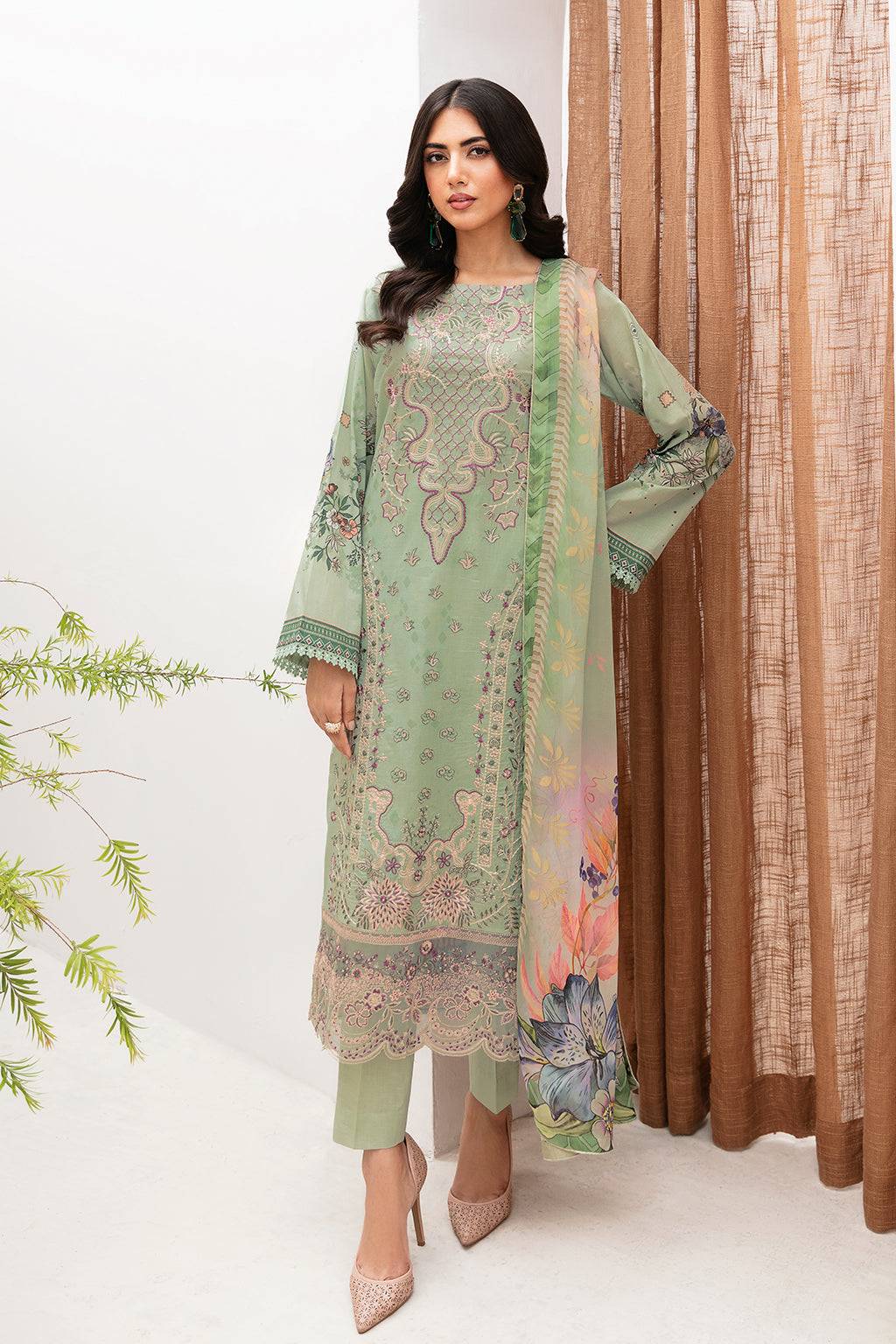 Ramsha | Mashaal Luxury Lawn | L-1101 - Pakistani Designer Dress - by Ramsha | Type: Luxury - 100% Original at Saira Sultan