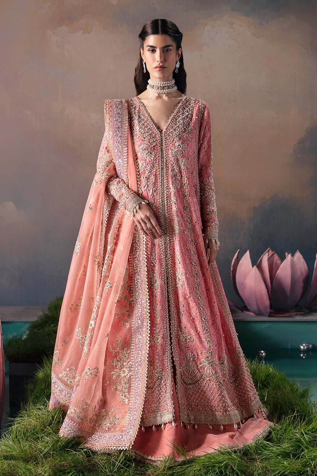 Afrozeh | Wild Flower Bloom Luxury Formals | Alana XS Long Open Gown