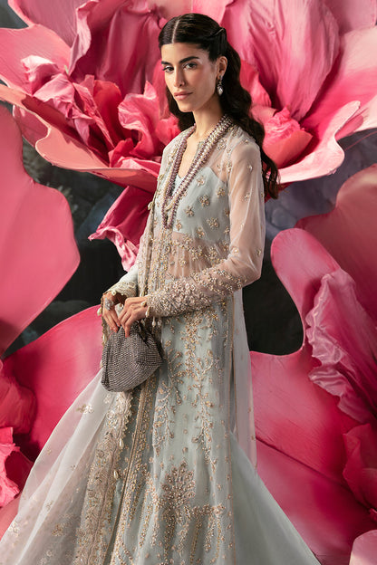 Afrozeh | Wild Flower Bloom Luxury Formals | Paola L Long Open Shirt with Sharara