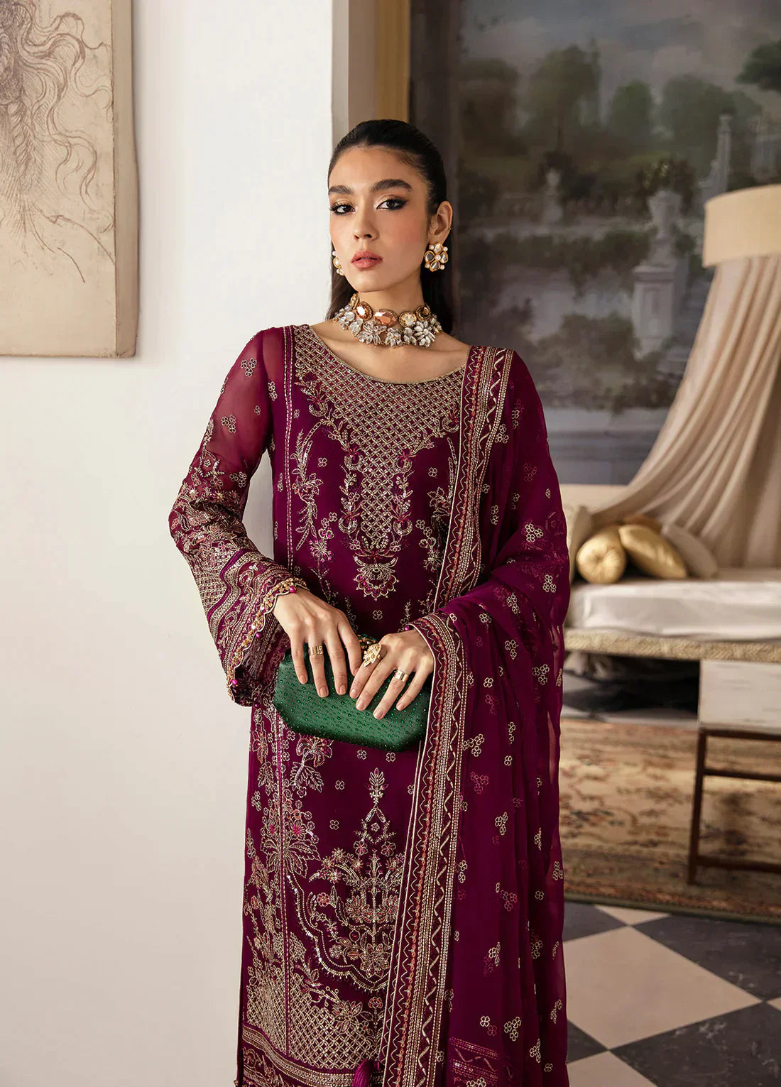Gulaal | Embroidered Chiffon 23 | AYSA GL-EC-23V1-07 - Pakistani Designer Dress - by Gulaal | Type: Formal - 100% Original at Saira Sultan