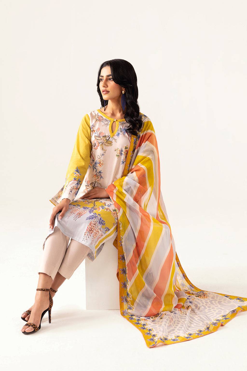 Ramsha | Pinted Lawn | RP-111 - Pakistani Designer Dress - by Ramsha | Type: Casuals - 100% Original at Saira Sultan