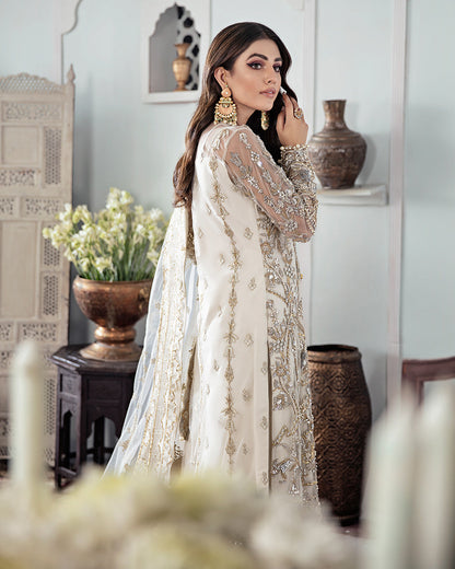 Gulaal | Wedding Formals | Mehr Embroidered Net 3-Piece Suit WS-19 - Pakistani Designer Dress - by Gulaal | Type: Bridal - 100% Original at Saira Sultan