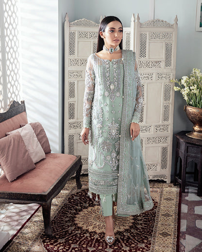 Gulaal | Wedding Formals | Zeba Embroidered Net 3-Piece Suit WS-21 - Pakistani Designer Dress - by Gulaal | Type: Bridal - 100% Original at Saira Sultan