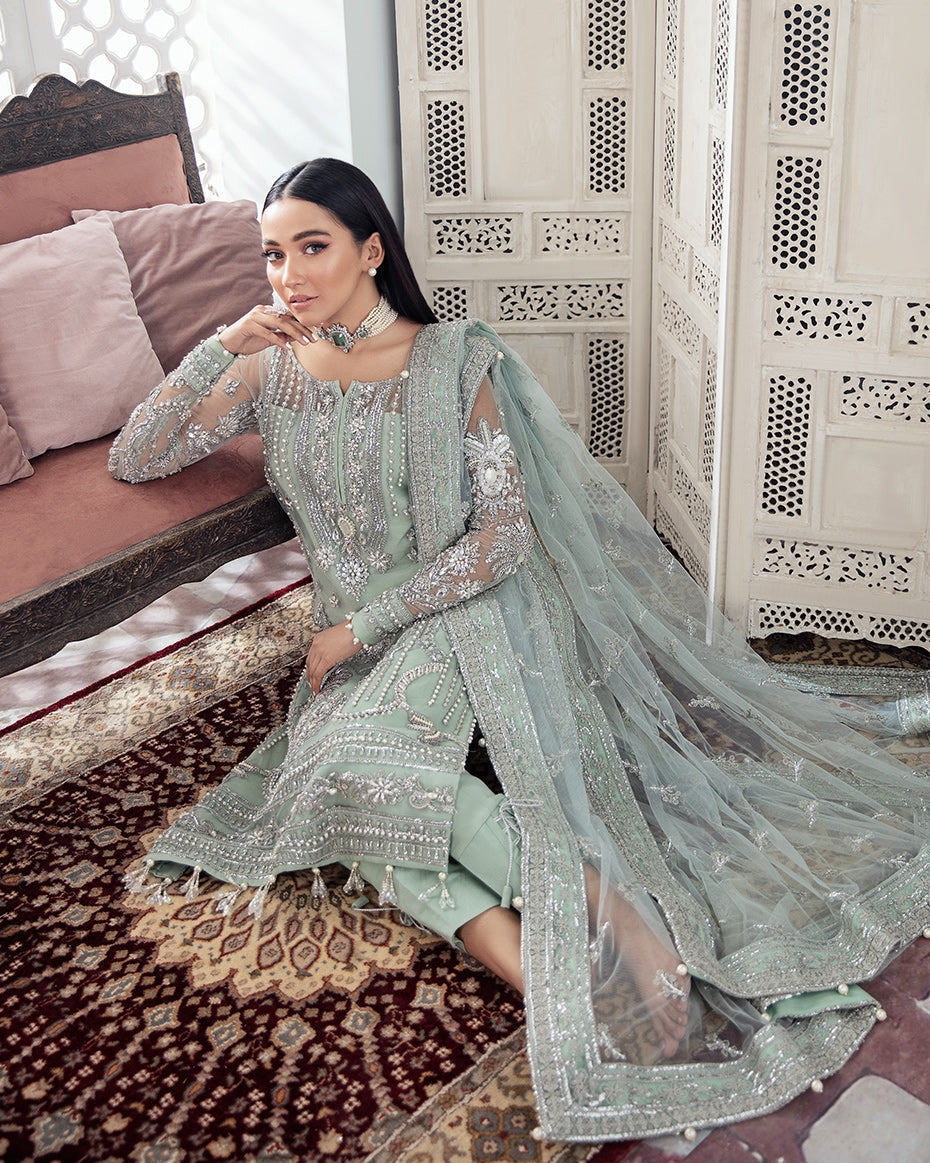 Gulaal | Wedding Formals | Zeba Embroidered Net 3-Piece Suit WS-21 - Pakistani Designer Dress - by Gulaal | Type: Bridal - 100% Original at Saira Sultan