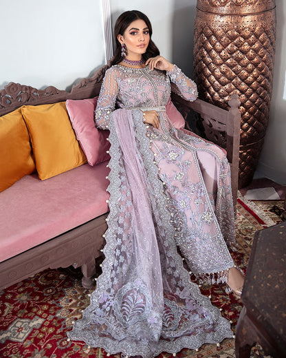 Gulaal | Wedding Formals | NAAZ EMBROIDERED NET 3-PIECE SUIT WS-09 - Pakistani Designer Dress - by Gulaal | Type: Bridal - 100% Original at Saira Sultan