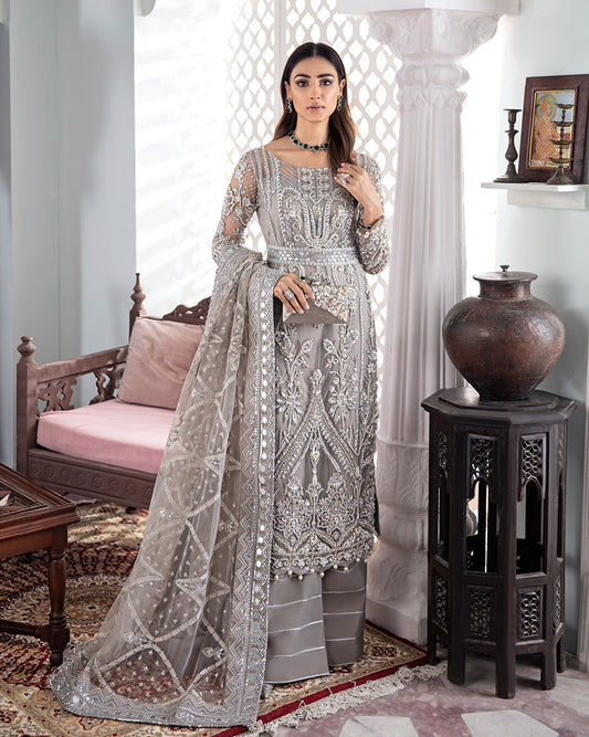 Gulaal | Wedding Formals | Gulnoor Embroidered Net 3-Piece Suit WS-18 - Pakistani Designer Dress - by Gulaal | Type: Bridal - 100% Original at Saira Sultan