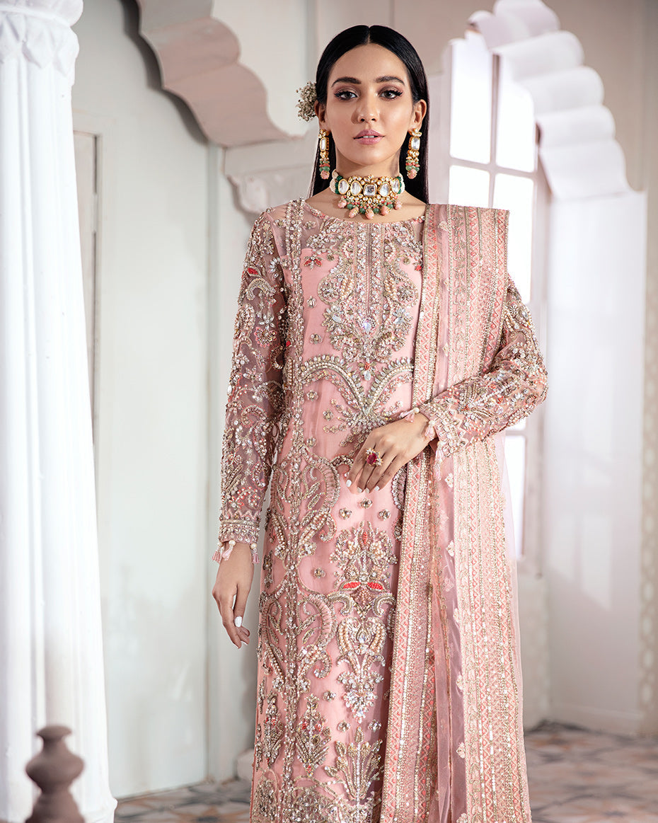 Gulaal | Wedding Formals | ARJUMAND EMBROIDERED NET 3-PIECE SUIT WS-15 - Pakistani Designer Dress - by Gulaal | Type: Bridal - 100% Original at Saira Sultan