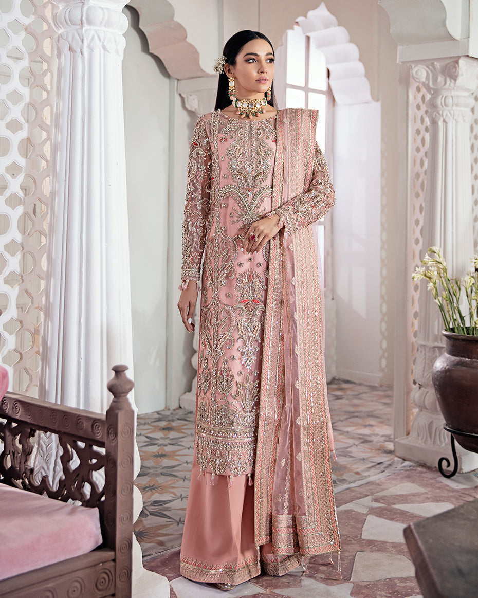 Gulaal | Wedding Formals | ARJUMAND EMBROIDERED NET 3-PIECE SUIT WS-15 - Pakistani Designer Dress - by Gulaal | Type: Bridal - 100% Original at Saira Sultan