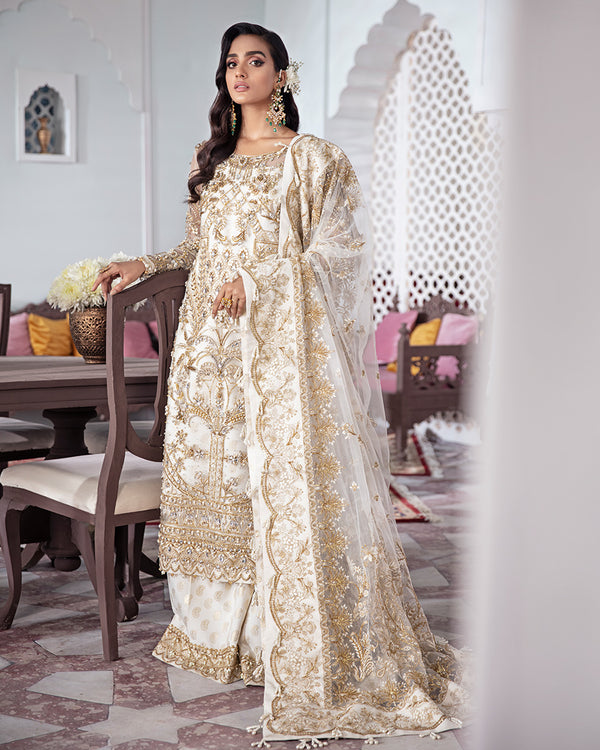 Gulaal | Wedding Formals | Shehnaz Embroidered Net 3-Piece Suit WS-11 - Pakistani Designer Dress - by Gulaal | Type: Bridal - 100% Original at Saira Sultan