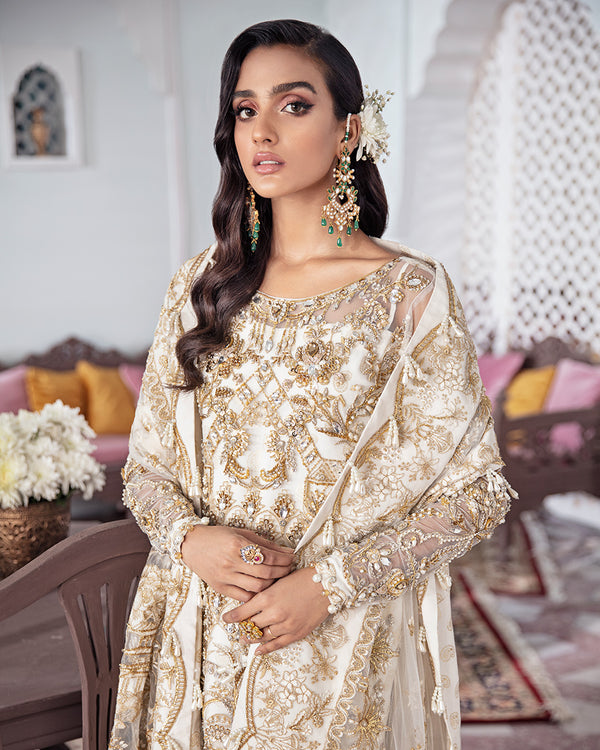Gulaal | Wedding Formals | Shehnaz Embroidered Net 3-Piece Suit WS-11 - Pakistani Designer Dress - by Gulaal | Type: Bridal - 100% Original at Saira Sultan