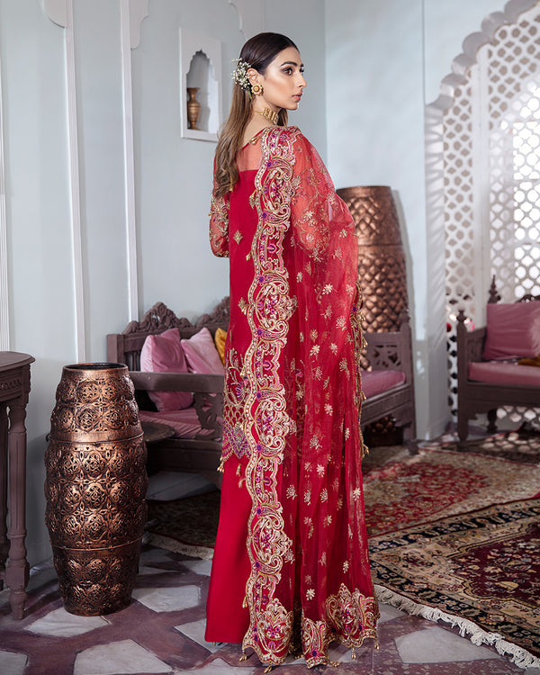 Gulaal | Wedding Formals | Tamanah Embroidered Net 3-Piece Suit WS-12 - Pakistani Designer Dress - by Gulaal | Type: Bridal - 100% Original at Saira Sultan